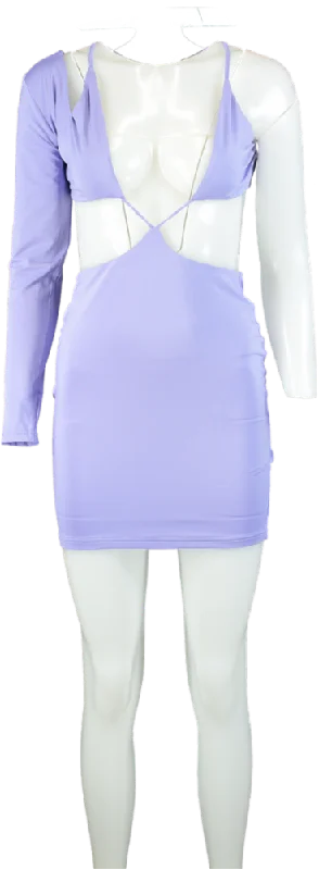 women's stretch dressesMars The Label Lilac Cut-Out Bodycon Mini Dress UK 12