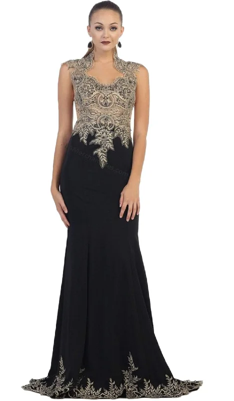 women's affordable dressesMay Queen - Embellished Queen Anne Sheath Evening Dress RQ-7440