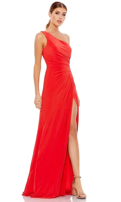 women's casual Friday dressesMac Duggal 26163 - One Shoulder Sheath Evening Dress