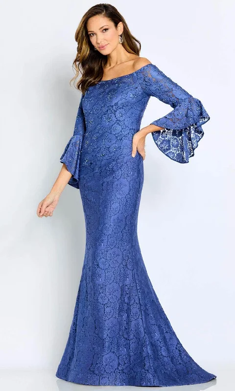 women's vacation dressesCameron Blake CB103 - Bell Sleeve Lace Evening Gown