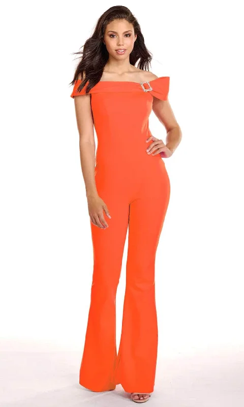 women's jumpsuits for plus-size figuresAva Presley 27702 - Straight Across Fitted Jumpsuit