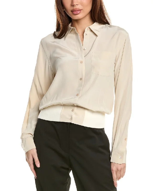 elegant women's coatsHelmut Lang Bomber Silk Shirt