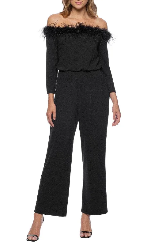 women's jumpsuits for affordable luxuryMarina 268272 - Feather Trimmed Jumpsuit