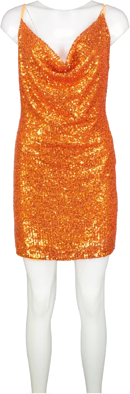 women's machine-washable dressesAggi Orange Selena Sun. Sequin Mini Dress UK S