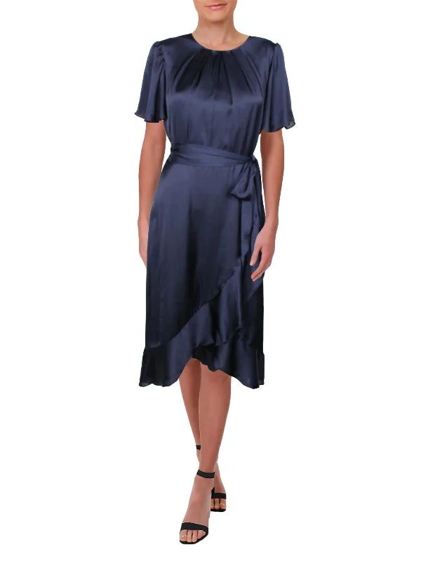 women's midi dressesWomens Satin Midi Cocktail and Party Dress