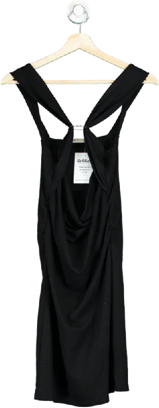 women's bell-sleeved dressesModström Black Midi Dress UK XS