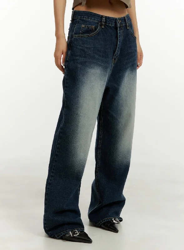 women's denim jeans with patchesLow Rise Baggy Jeans CY409