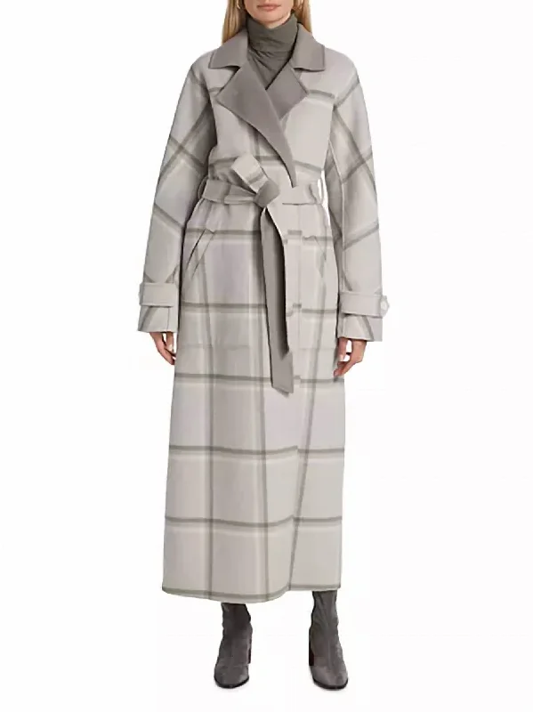 lightweight women's coatsLeone Reversible Double Face Wool Coat In Grey/sage