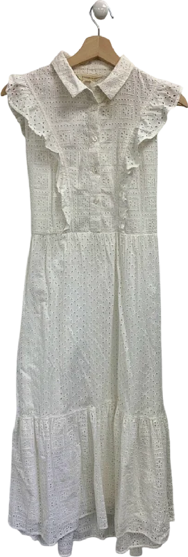 women's maxi dressesBeaufort & Blake White Eyelet Midi Dress UK 6