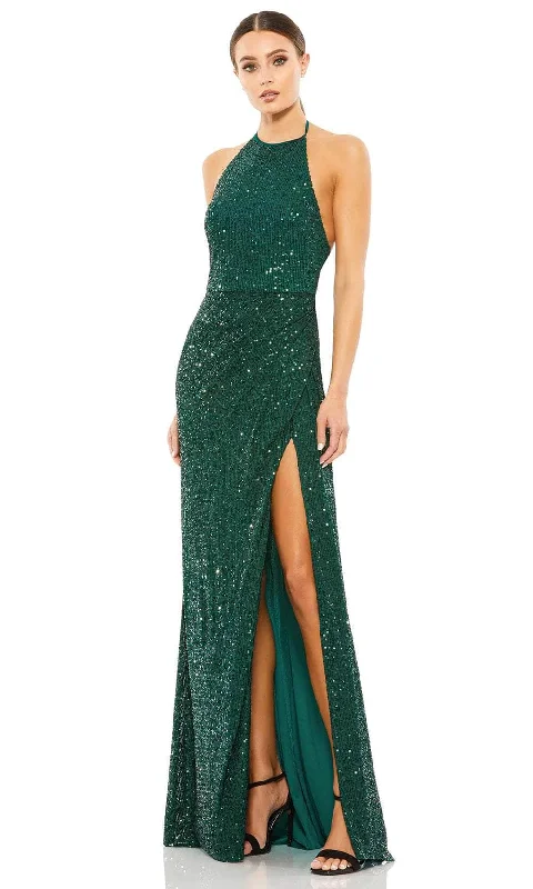 women's smart casual dressesIeena Duggal A26622 - Sequined Halter Evening Dress