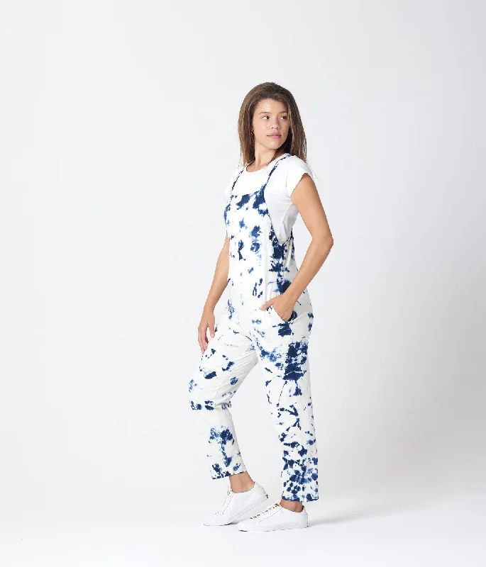 women's jumpsuits with V-necksCadence Overall - Dark Blue Tie Dye