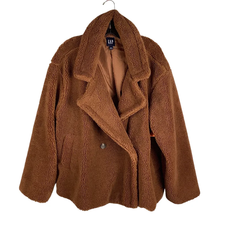 women's coats for those who love to experiment with fashionJacket Faux Fur & Sherpa By Gap In Brown, Size: Xxl