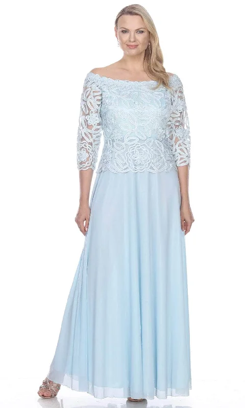 women's casual Friday dressesSoulmates 1614 - Lace 3/4 Sleeve Evening Gown