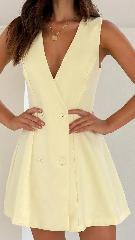 women's unique dressesHani Mini Dress - Soft Yellow