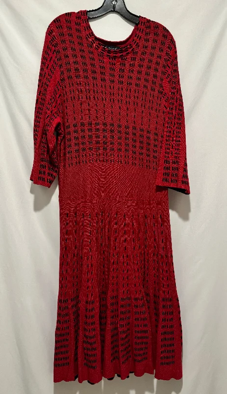 women's limited-edition dressesDress Casual Midi By Ashley Stewart In Red, Size: 1x