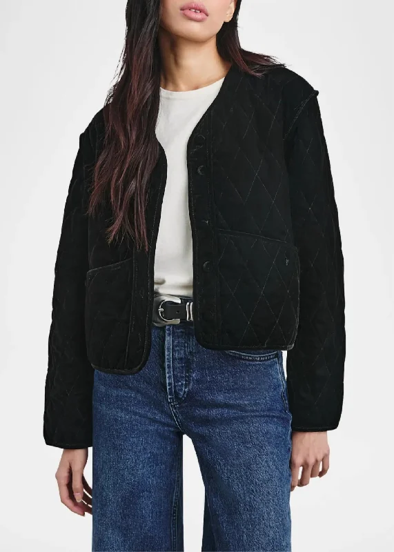 women's coats for cold weatherKiko Jacket In Black Velvet