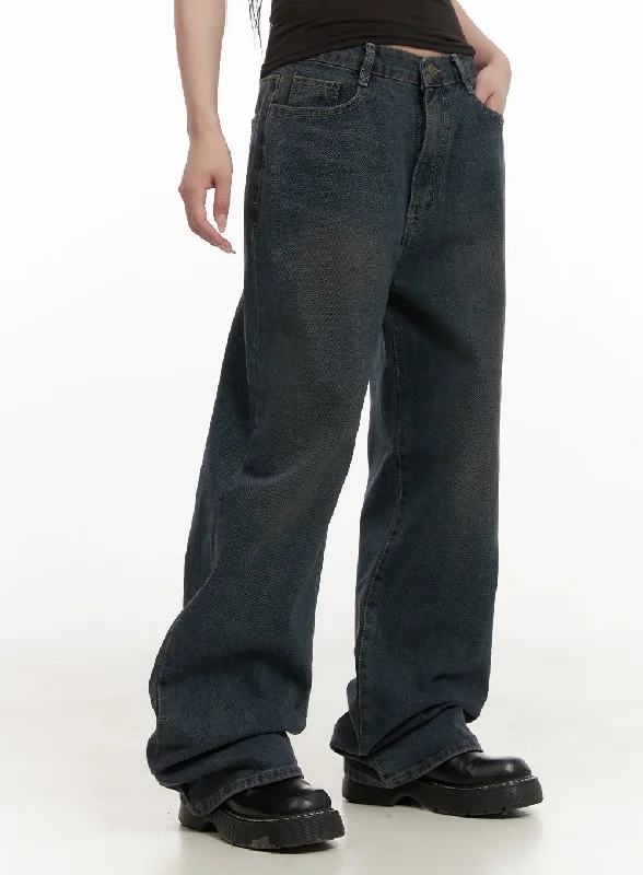 women's denim jeans with raw hemsLuna Denim Wide-Leg Jeans CD406