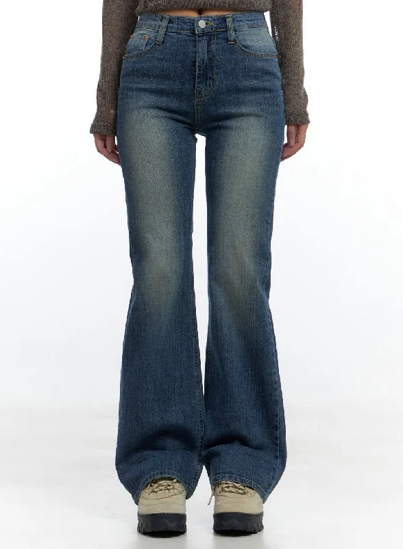 women's high-ankle denim jeansKara Sleek Fit Washed Bootcut Cotton Jeans CS425