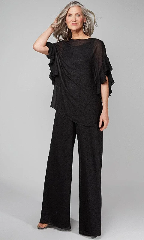 women's casual jumpsuitsAlyce Paris - Ruffled Sleeve Formal Jumpsuit 27633