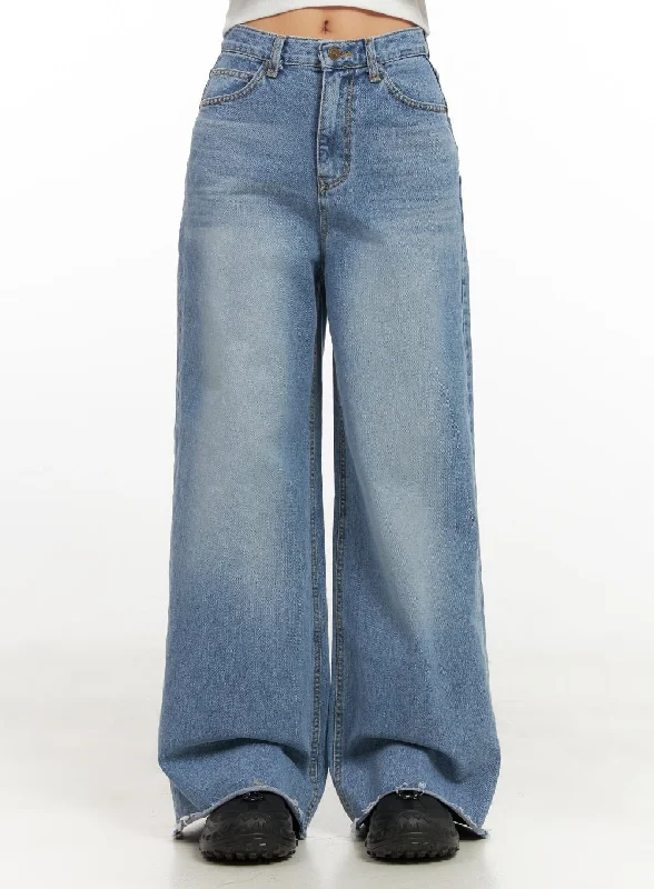 women's short denim jeansMelody Chic Flare Wide Leg Jeans CN428