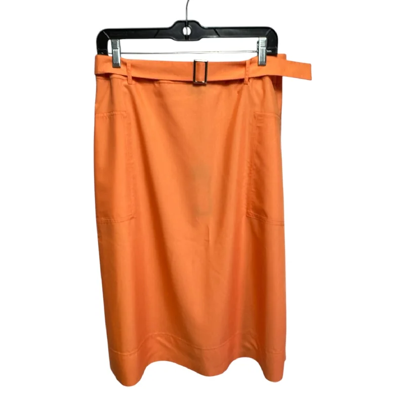 women's party skirtsBelted Skirt Midi By Misook In Orange, Size: S