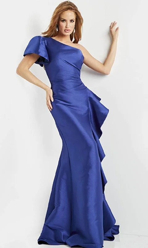 women's eco-friendly dressesJovani 09201 - Asymmetrical One Sleeve Evening Dress