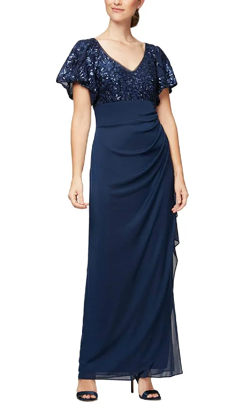 women's sustainable dressesAlex Evenings 8196771 - Sequined Column Full Length Formal Gown