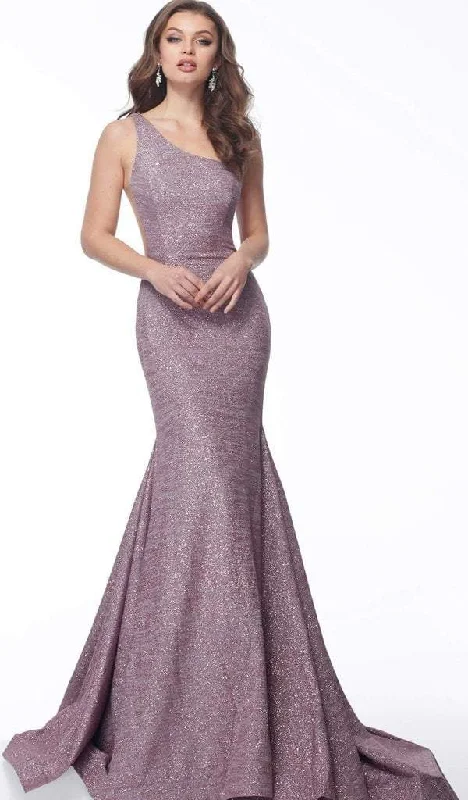 women's boho dressesJovani - Asymmetric Stretch Glitter Mermaid Evening Gown 67650SC - 2 pcs Mauve in Size 4 and 22 Available