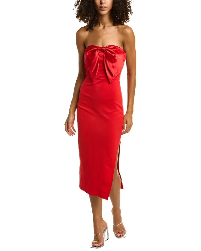 women's casual Friday dressesEmmie Rose Strapless Bow Midi Dress