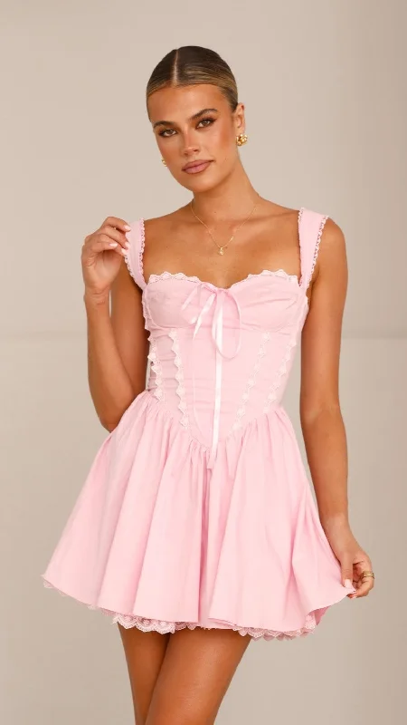 women's cinched-waist dressesAvery Mini Dress - Pink