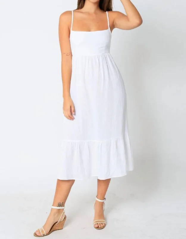 women's casual dressesKayla Gauze Midi Dress In White