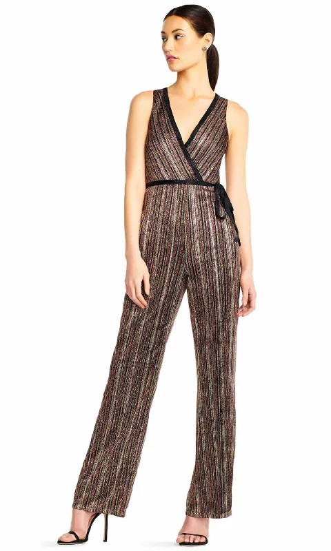 women's jumpsuits made of denimAidan Mattox - MN1E204789 Plunging V Neck Jumpsuit