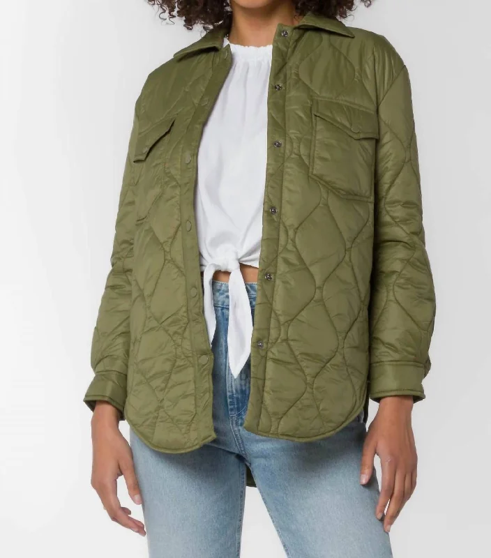 women's coats for hikingEleanor Puffer Jacket In Olive