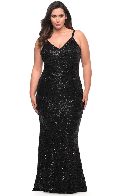 women's ethical fashion dressesLa Femme 29546 - Shimmering Sleeveless Evening Dress