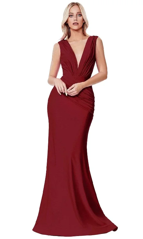 women's mini dressesCinderella Divine - CD912 Sleeveless V Neck Mermaid Long Evening Gown