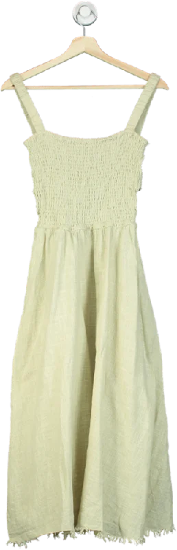 women's short-sleeved dressesZara Beige Midi Dress UK XS