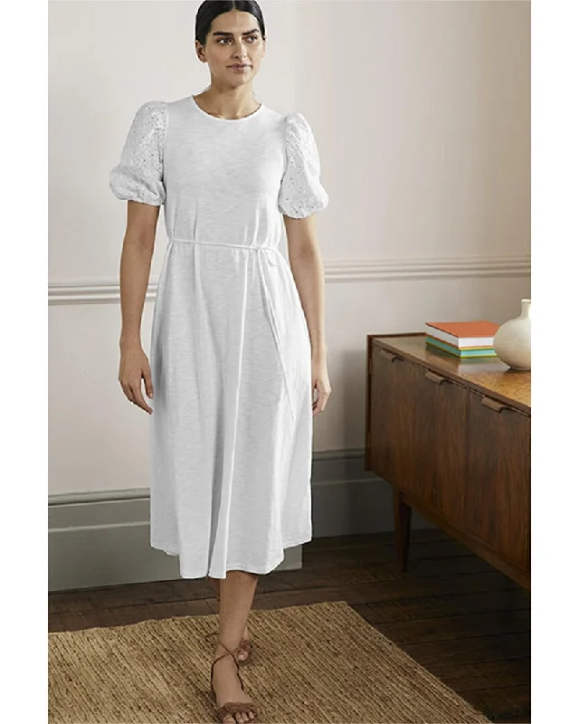 women's tall dressesBoden Broderie Mix Jersey Midi Dress