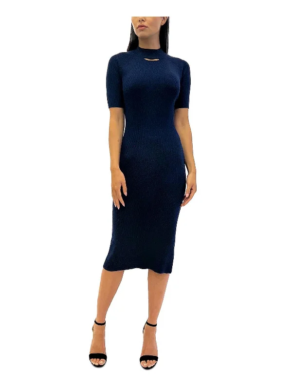 women's luxury dressesWomens Ribbed Knit Midi Sweaterdress