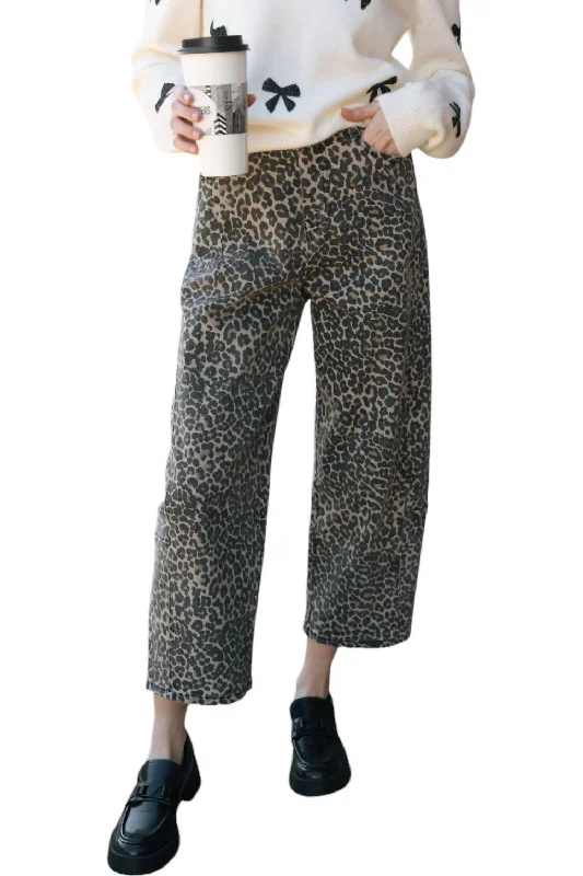 women's casual pantsBarrel Pants In Leopard