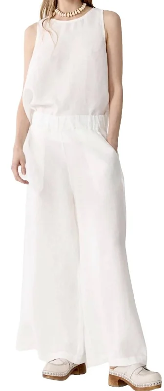 women's sophisticated pantsCape Linen Pants In Off White