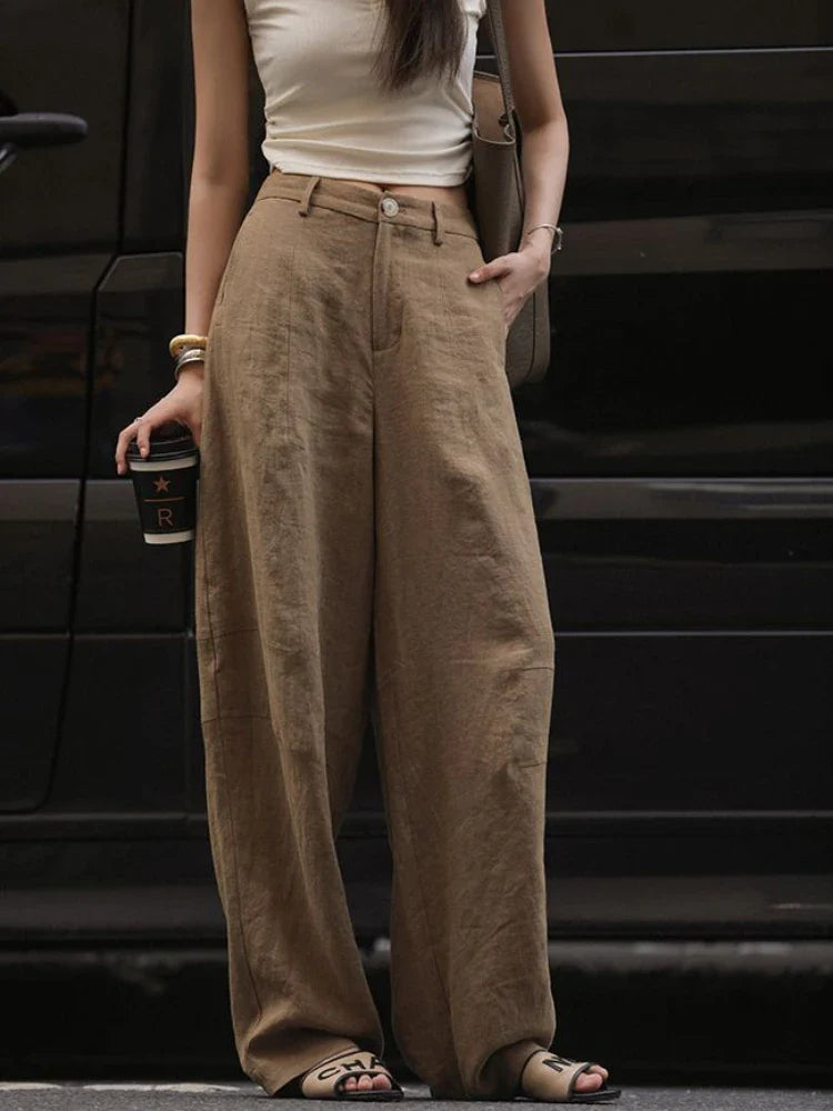 women's vintage pantsWomen Oversize Streetwear Wide Leg Summer Trousers Office Pants