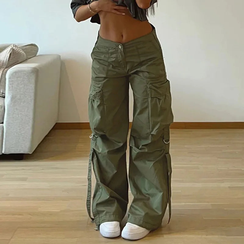 women's bell-bottom pantsWomen Harajuku Streetwear High Waist Hip Hop Wide Leg Y2k Oversize Vintage Pants