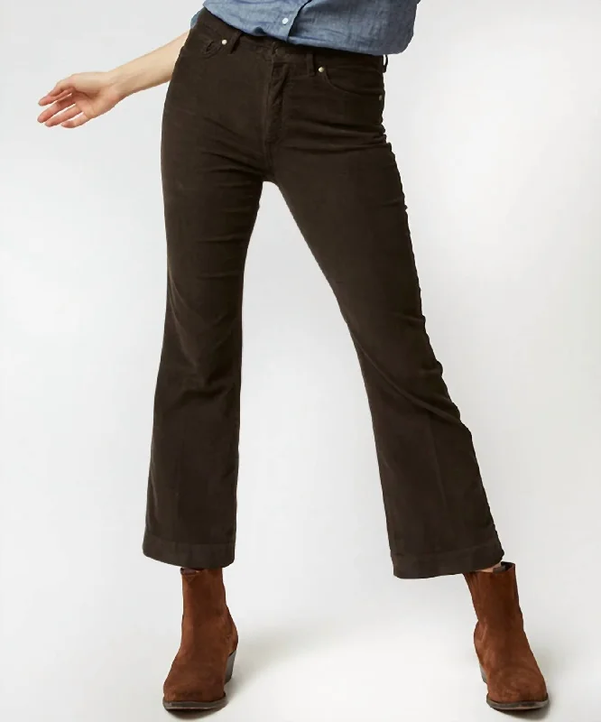 women's satin pantsKendall Flare 5-Pocket In Brown