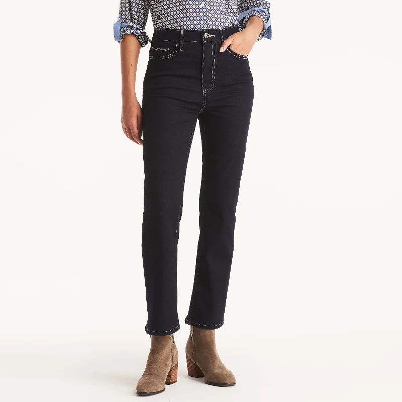 women's checkered pantsNautica Womens High-Rise Straight Denim