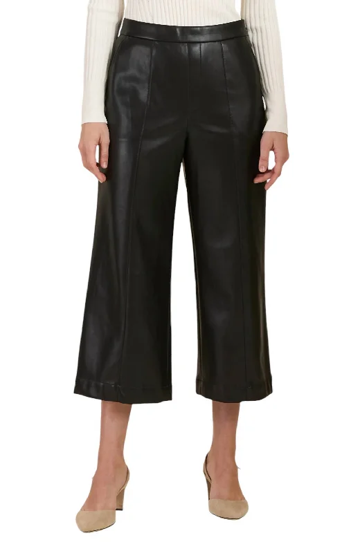 women's spandex pantsPayton Vegan Leather Cropped Pant In Black