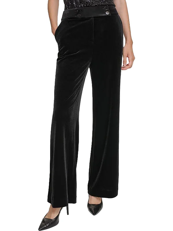 women's maternity pantsPetites Whitney Womens Velvet High-Rise Wide Leg Pants