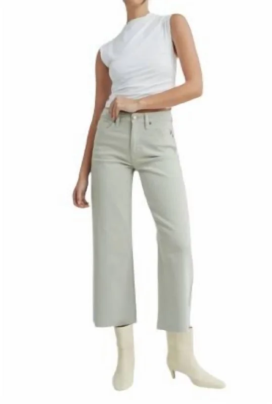 women's casual pantsSlim Wide Leg Pants In Olive