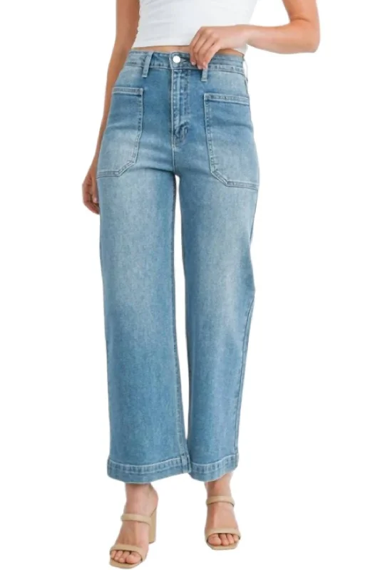 women's winter pantsUtility Jeans In Medium Denim