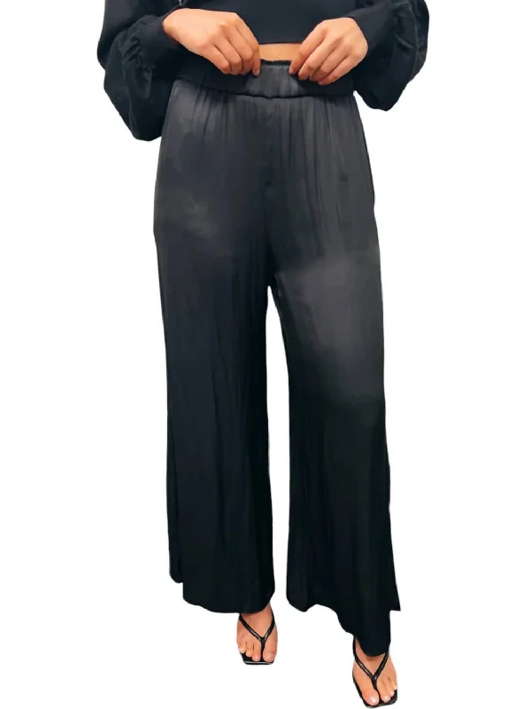 women's embroidered pantsWide Leg Pants In Black