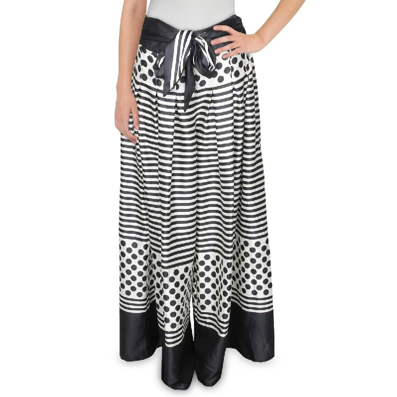 women's cool pantsWomens Striped Tie Belt Wide Leg Pants